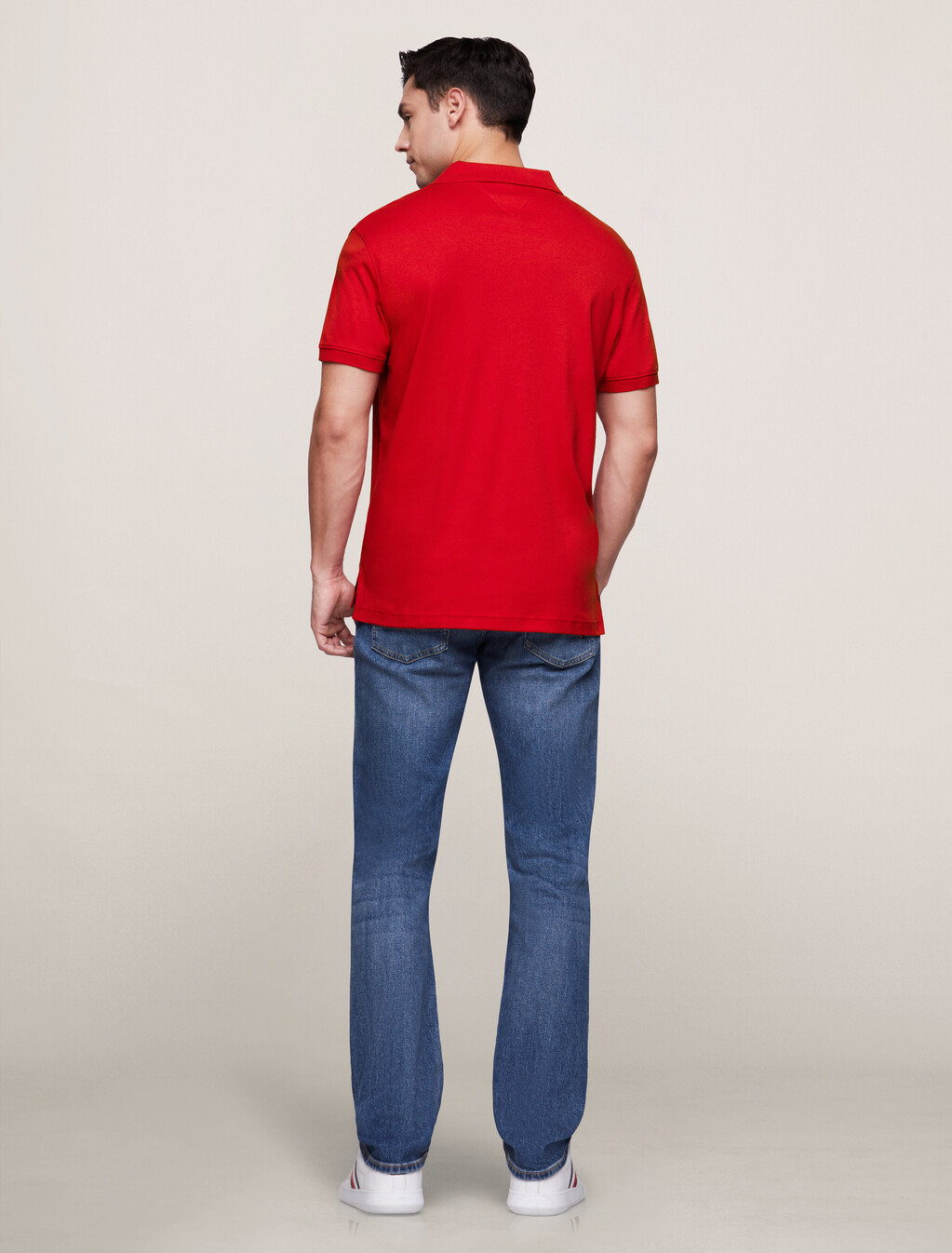 Stripe Placket Regular Polo, Primary Red, hi-res
