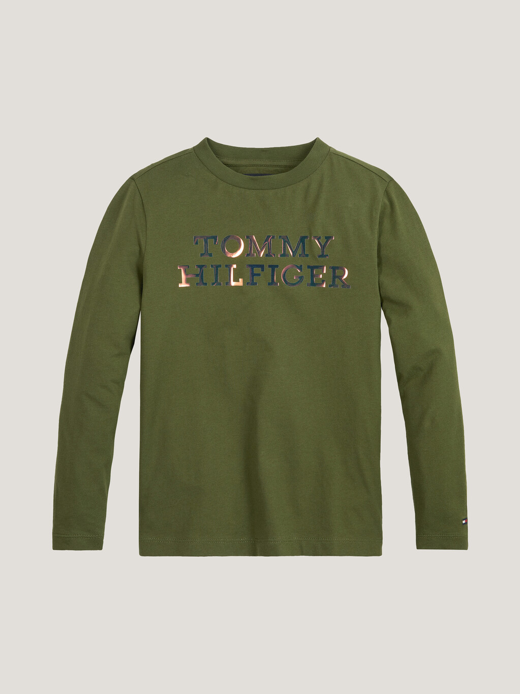 Boys Metallic Logo Long Sleeve T-Shirt, Putting Green, hi-res