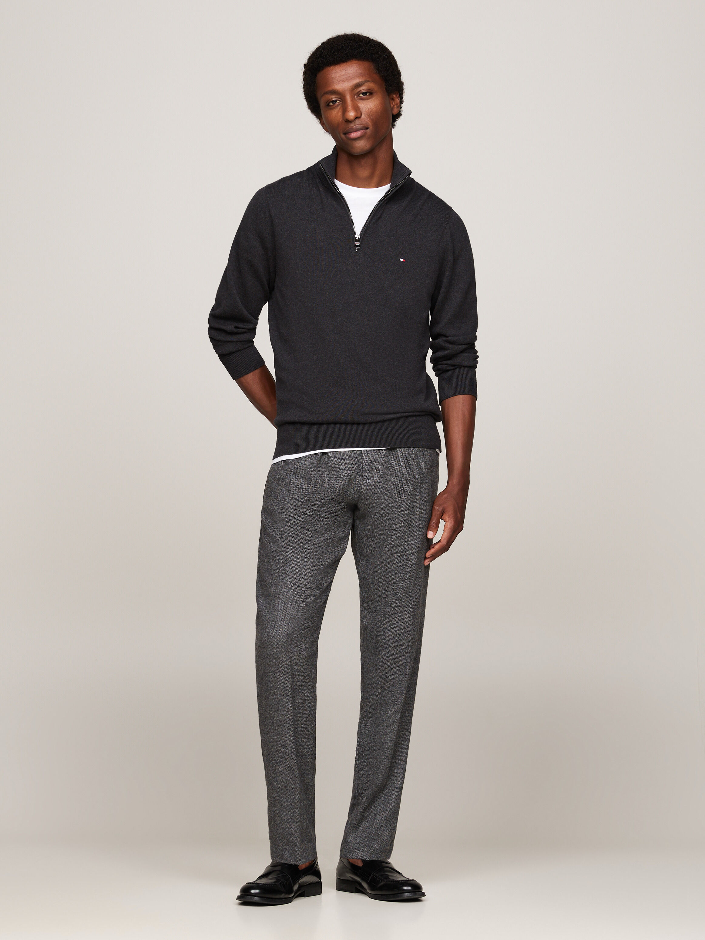 Tommy hilfiger grey half zip new arrivals