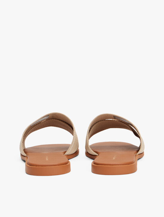 Webbing Woven Logo Strap Mules
