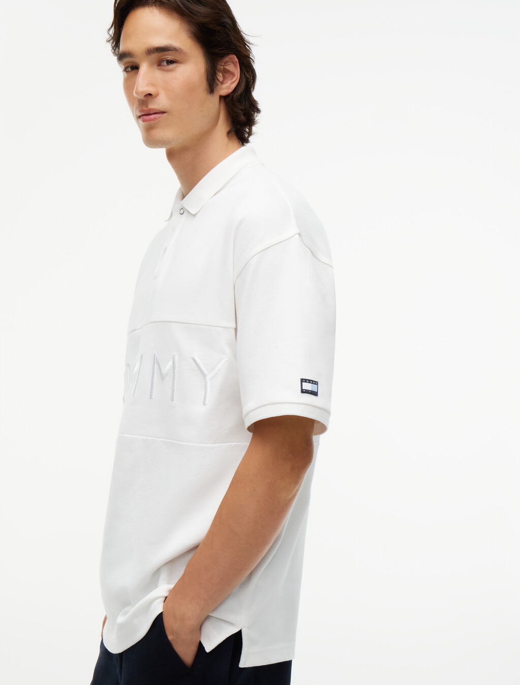 Relaxed Fit Jersey Rugby Shirt, Ecru, hi-res