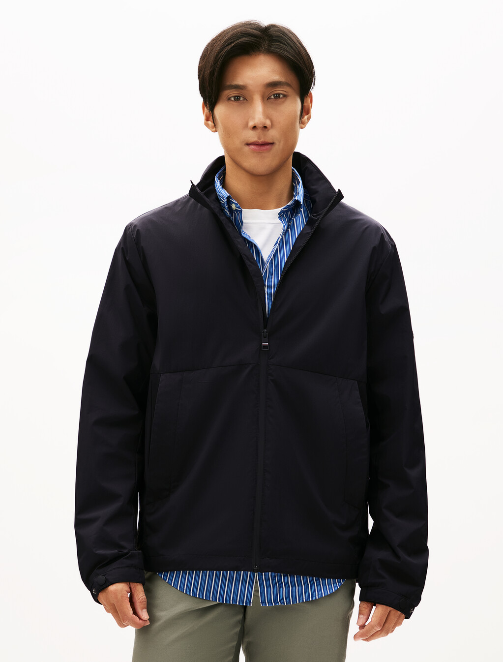 Water Repellent Zip-Thru Jacket, Black, hi-res