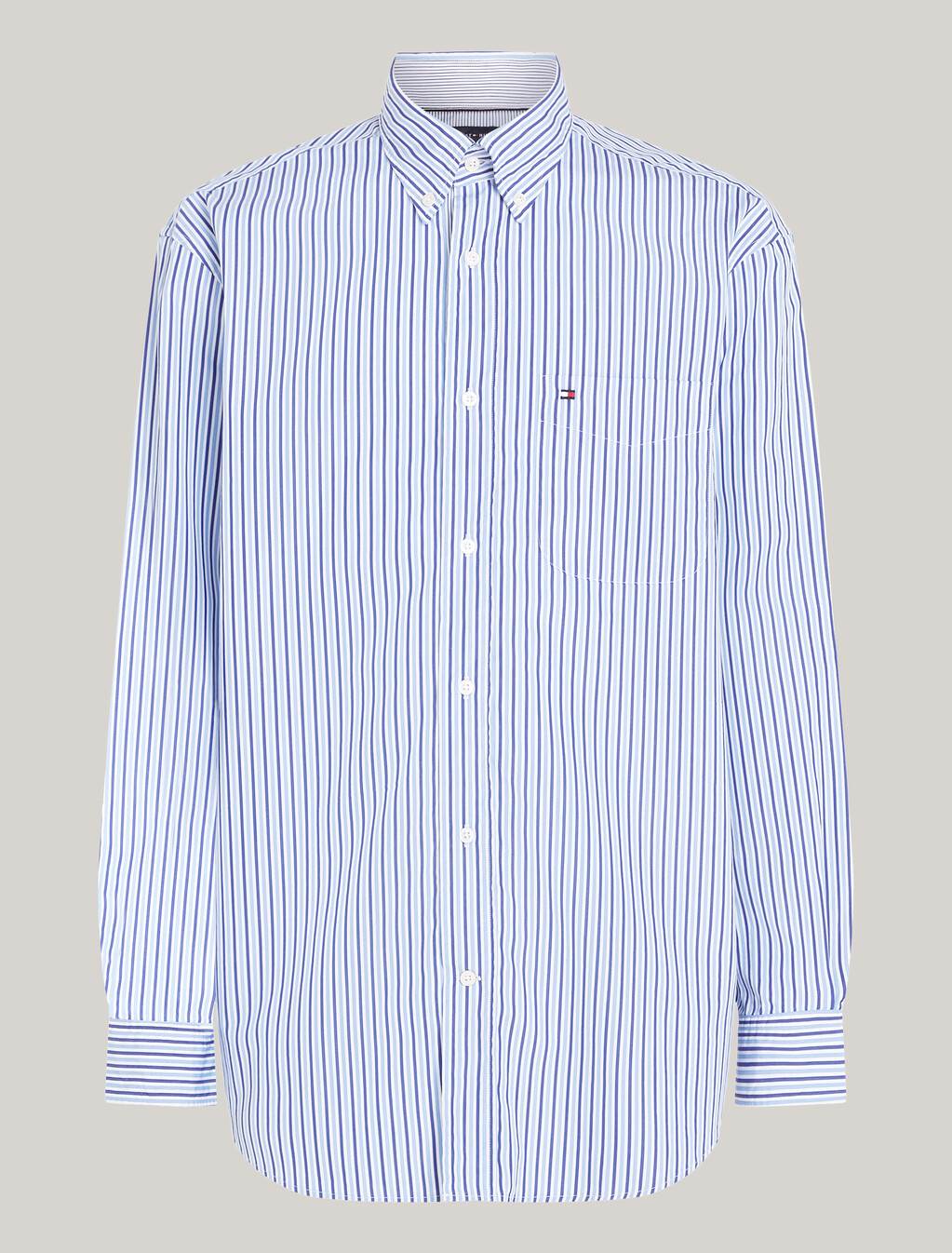 Two-Tone Stripe Regular Fit Shirt, Blue / White, hi-res