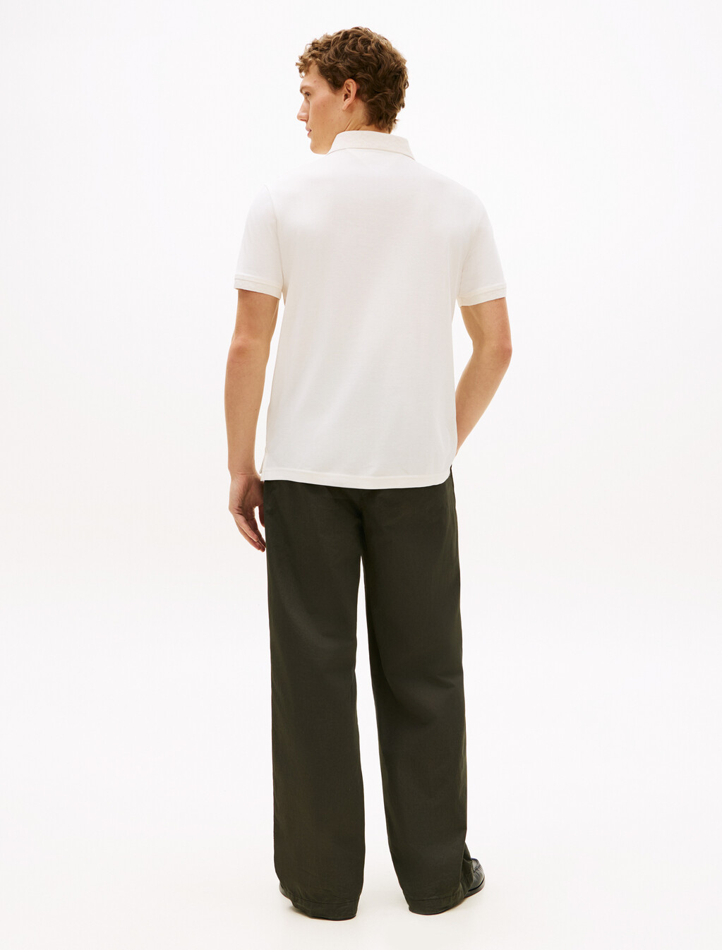 Regular Pique Jacquard Collar Polo Shirt, Ivory Petal, hi-res