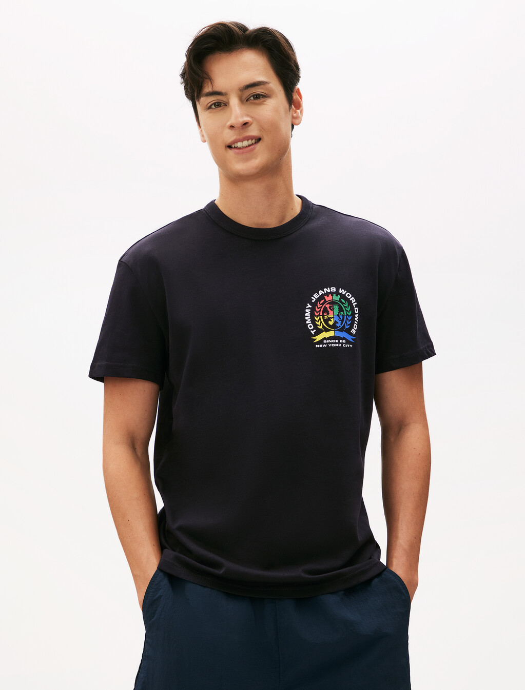 Varsity Crest Back Logo T-Shirt, Black, hi-res