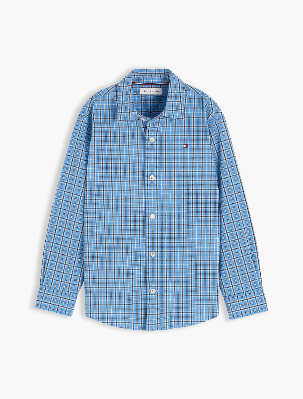 Regular Fit Check Poplin Shirt, Blue Check, hi-res