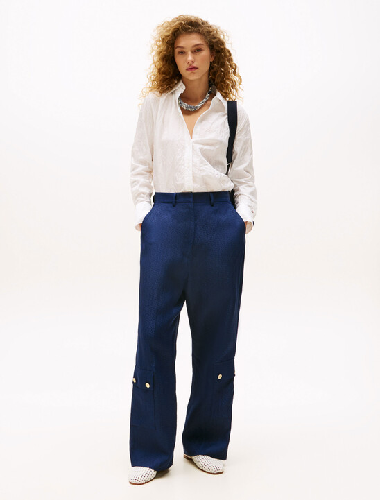 The Runway Collection Linen Blend Cargo Trousers