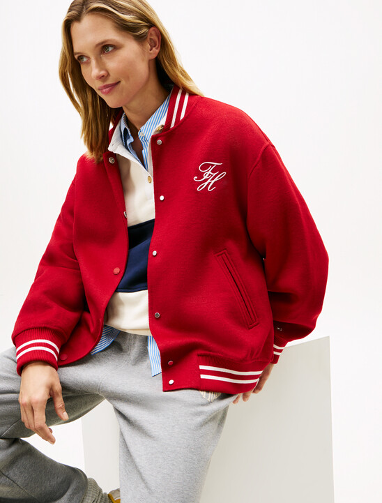 Double-Faced Wool Blend Bomber Jacket