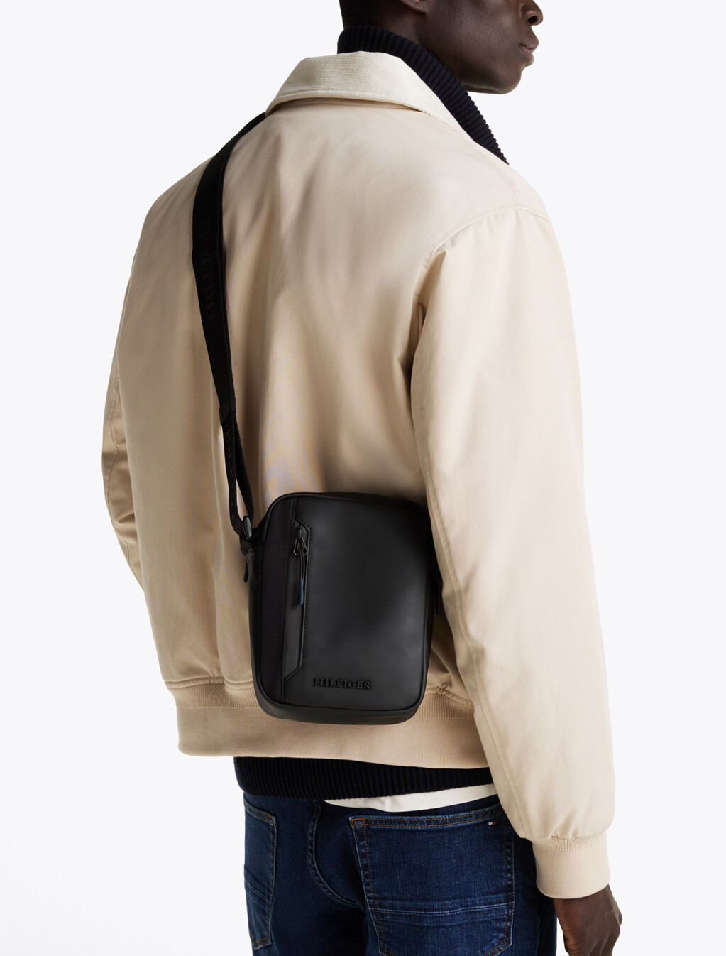Rubberised Logo Reporter Bag, Black, hi-res