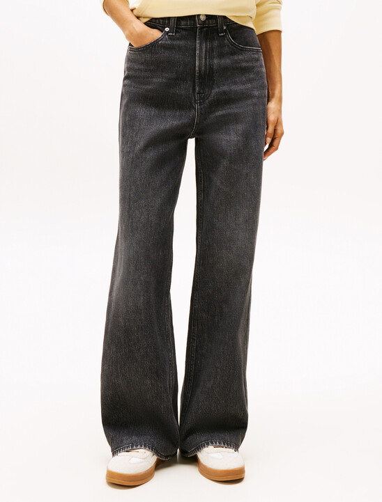 High Rise Wide Leg Black Jeans