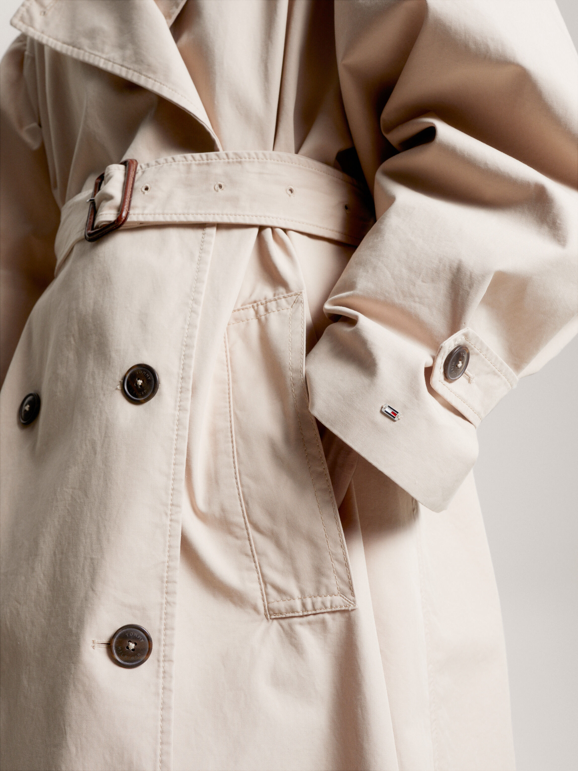 Tommy hilfiger double breasted trench coat discount