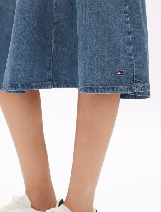 Midi Flare Denim Skirt