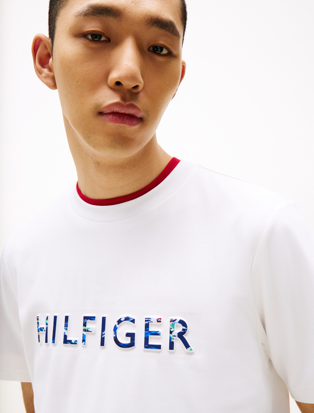 Hilfiger 浮雕標誌 T 恤, White, hi-res