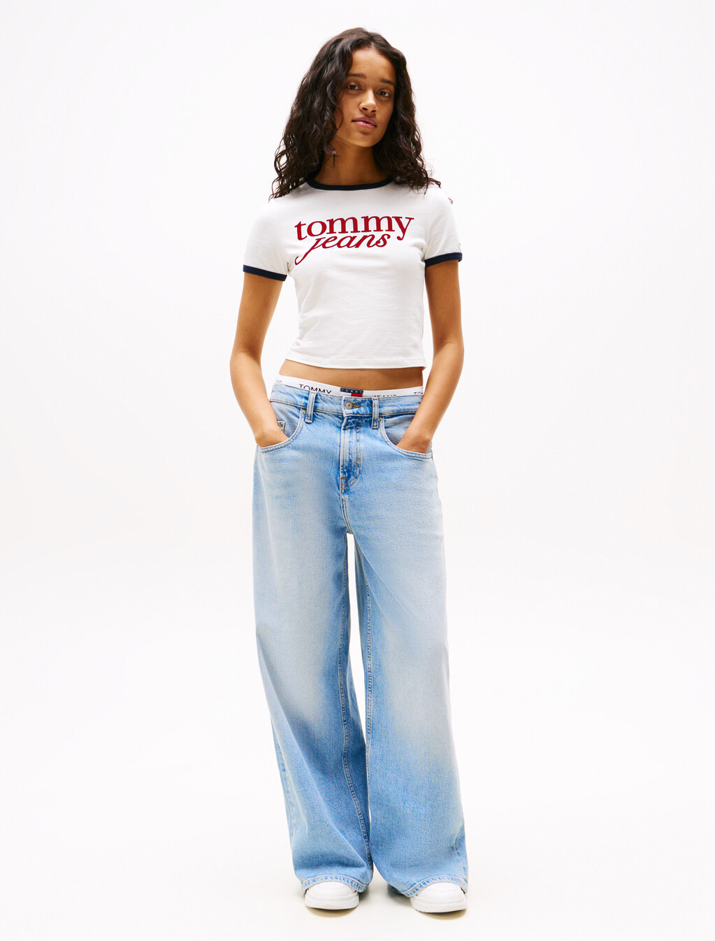 Logo Slim Ringer T-Shirt, Ecru, hi-res