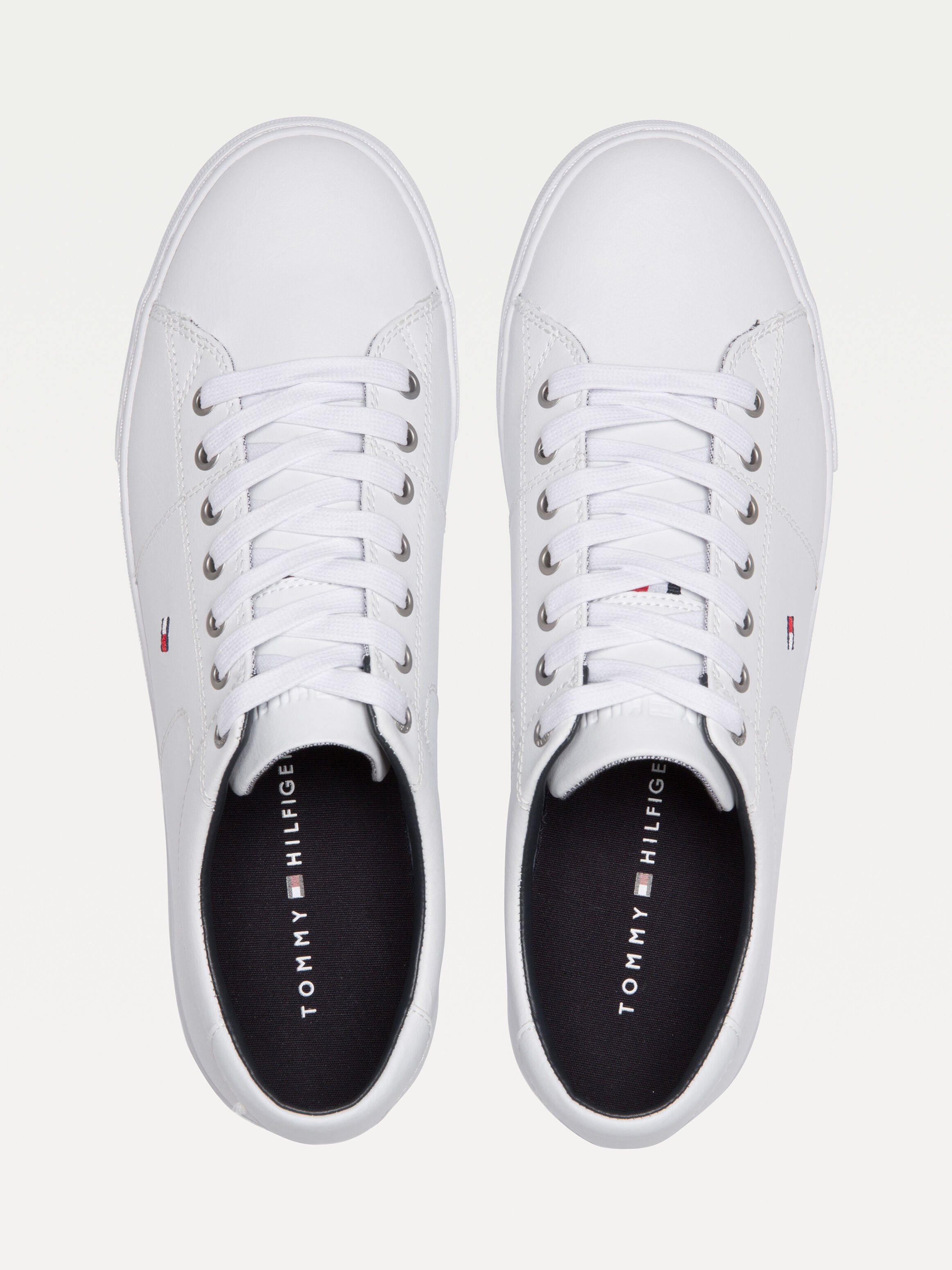Essential Leather Lace Up Trainers white Tommy Hilfiger Hong Kong