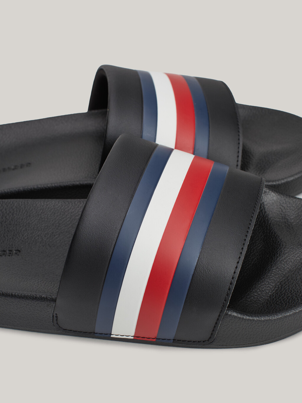 Signature Tape Pool Slides, Black, hi-res