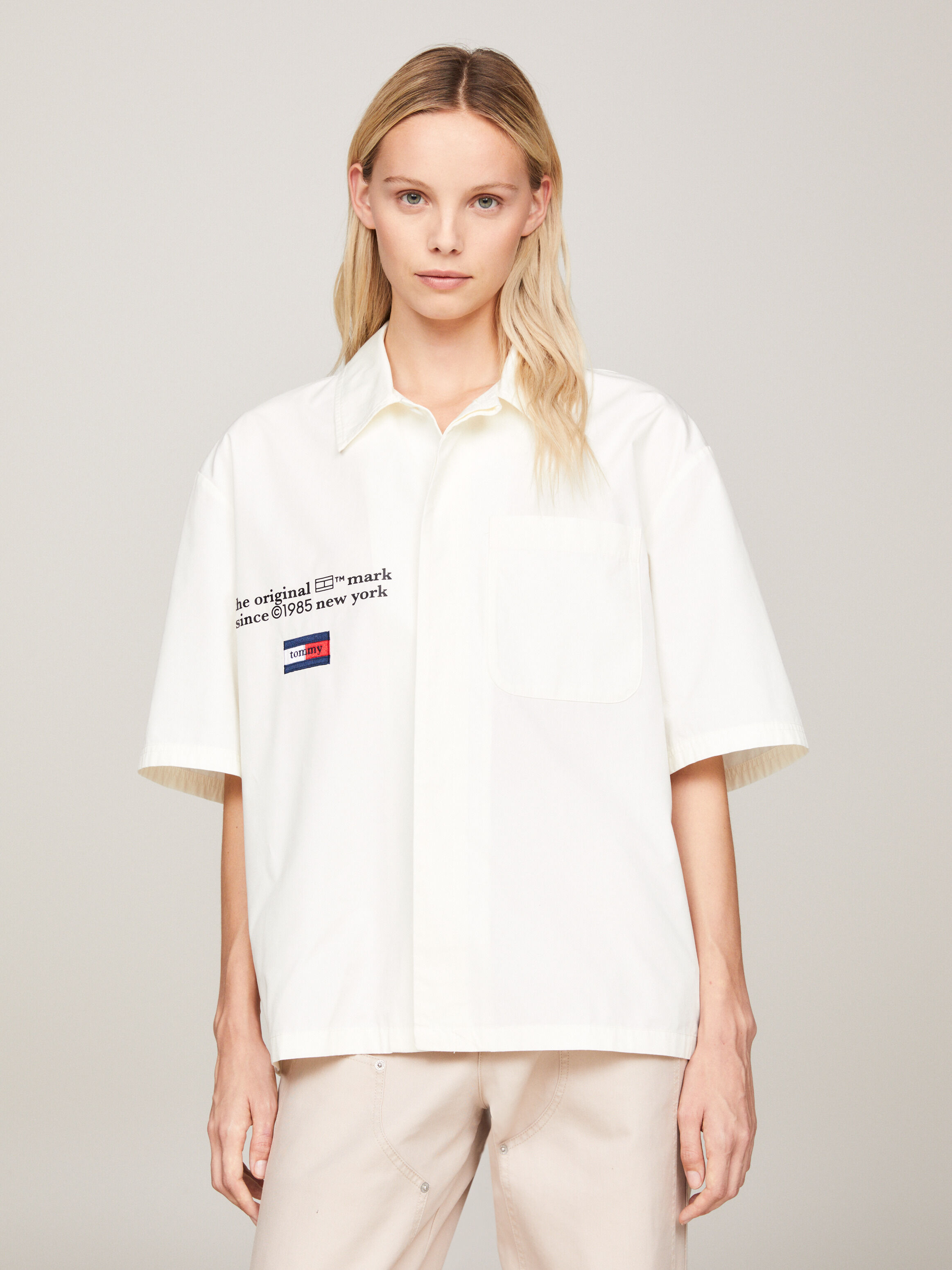 Tommy hilfiger cropped on sale shirt