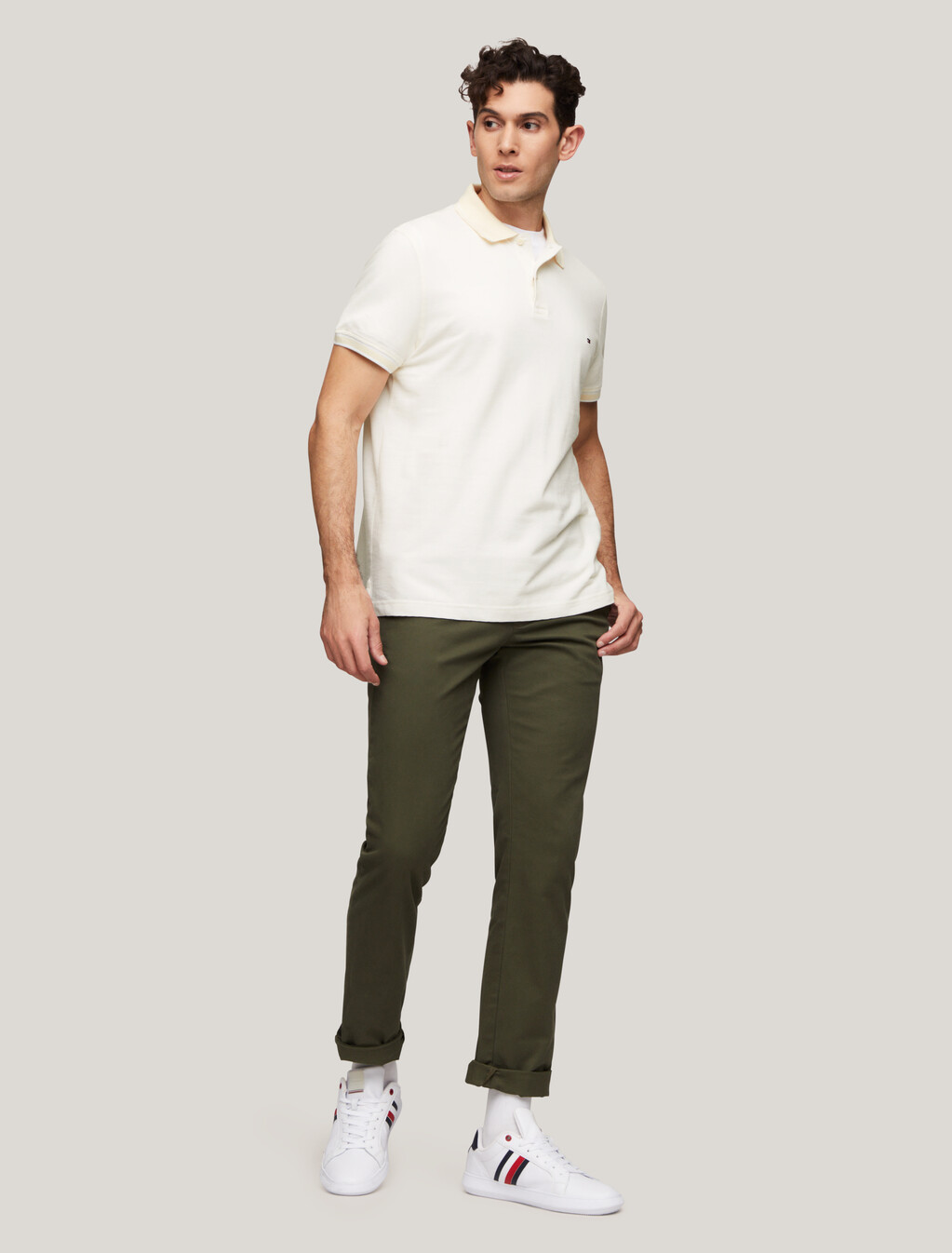 Hilfiger Monotype Logo Collar Regular Polo, Calico / White, hi-res