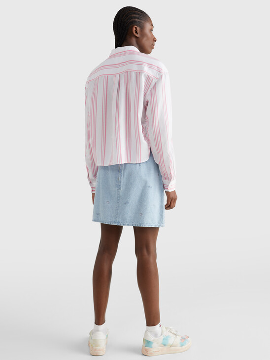 TIE-FRONT STRIPE SHIRT TIE-FRONT STRIPE SHIRT