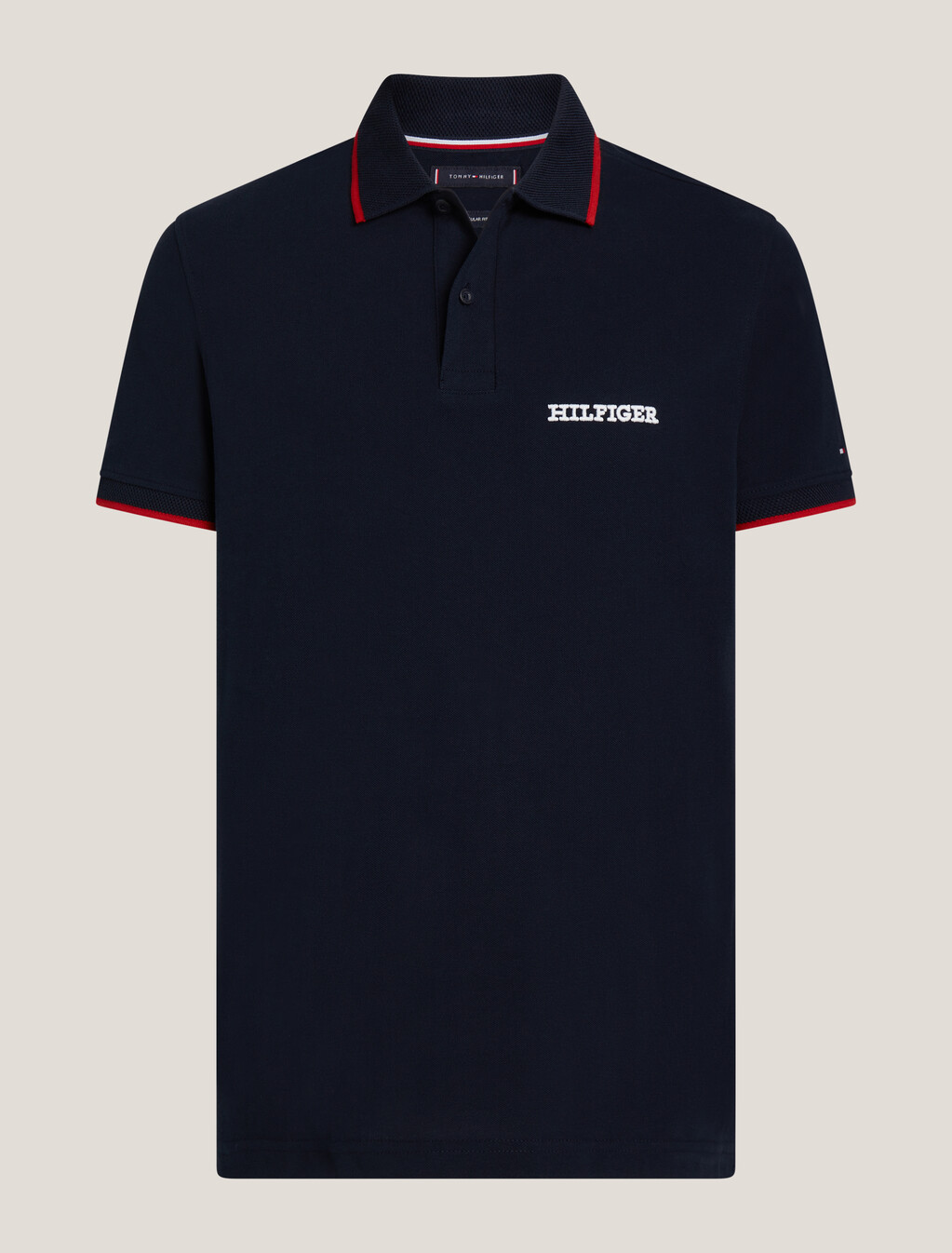 Monotype Graphic Tipped Regular Polo, Desert Sky, hi-res