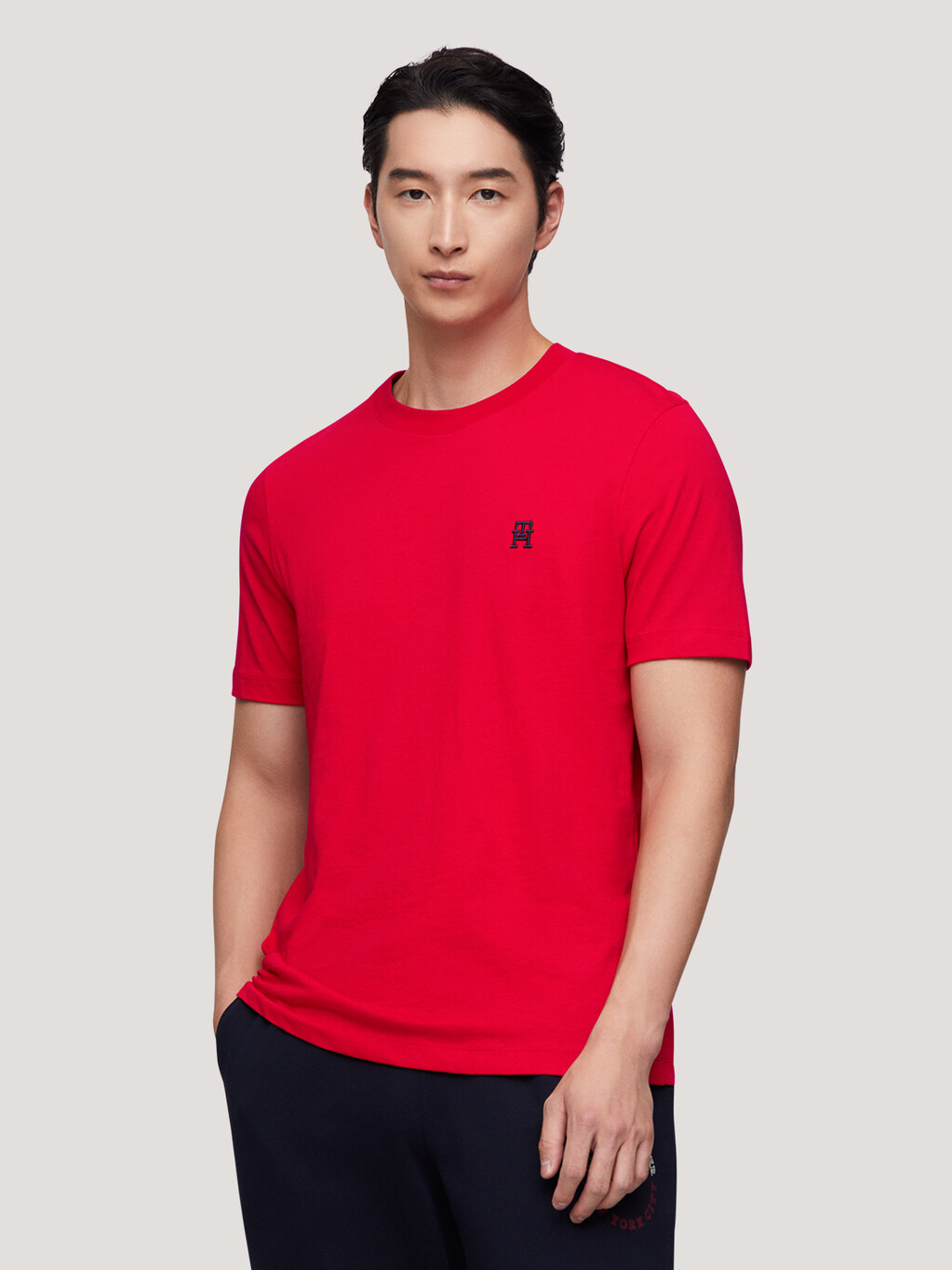 TH Monogram T-Shirt, Fierce Red, hi-res