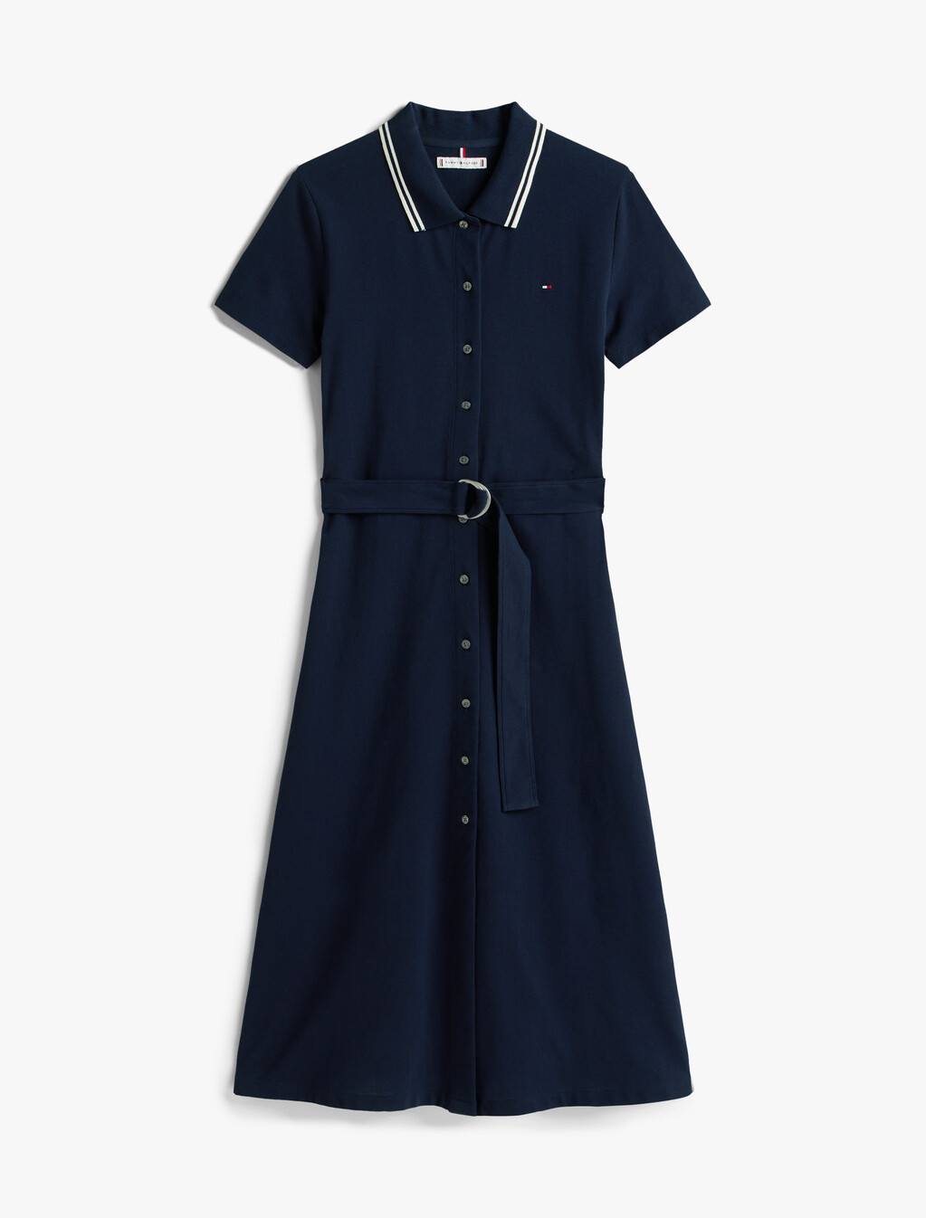 Asia Fit Midi Fit & Flare Polo Dress, Dark Night Navy, hi-res