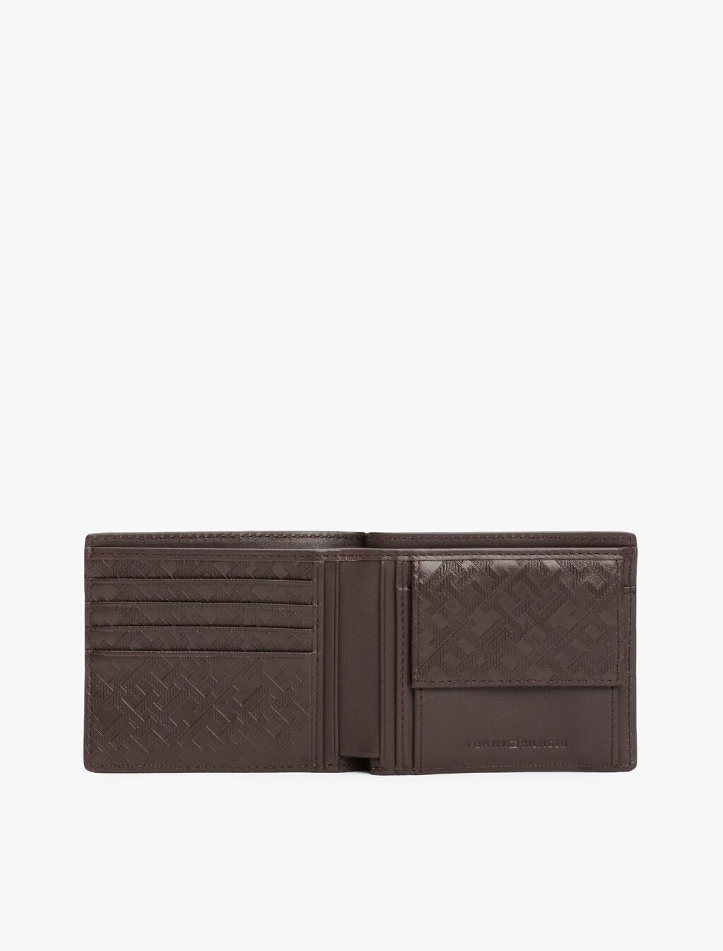 TH Monogram 皮革雙折對摺式銀包, Coffee Bean, hi-res