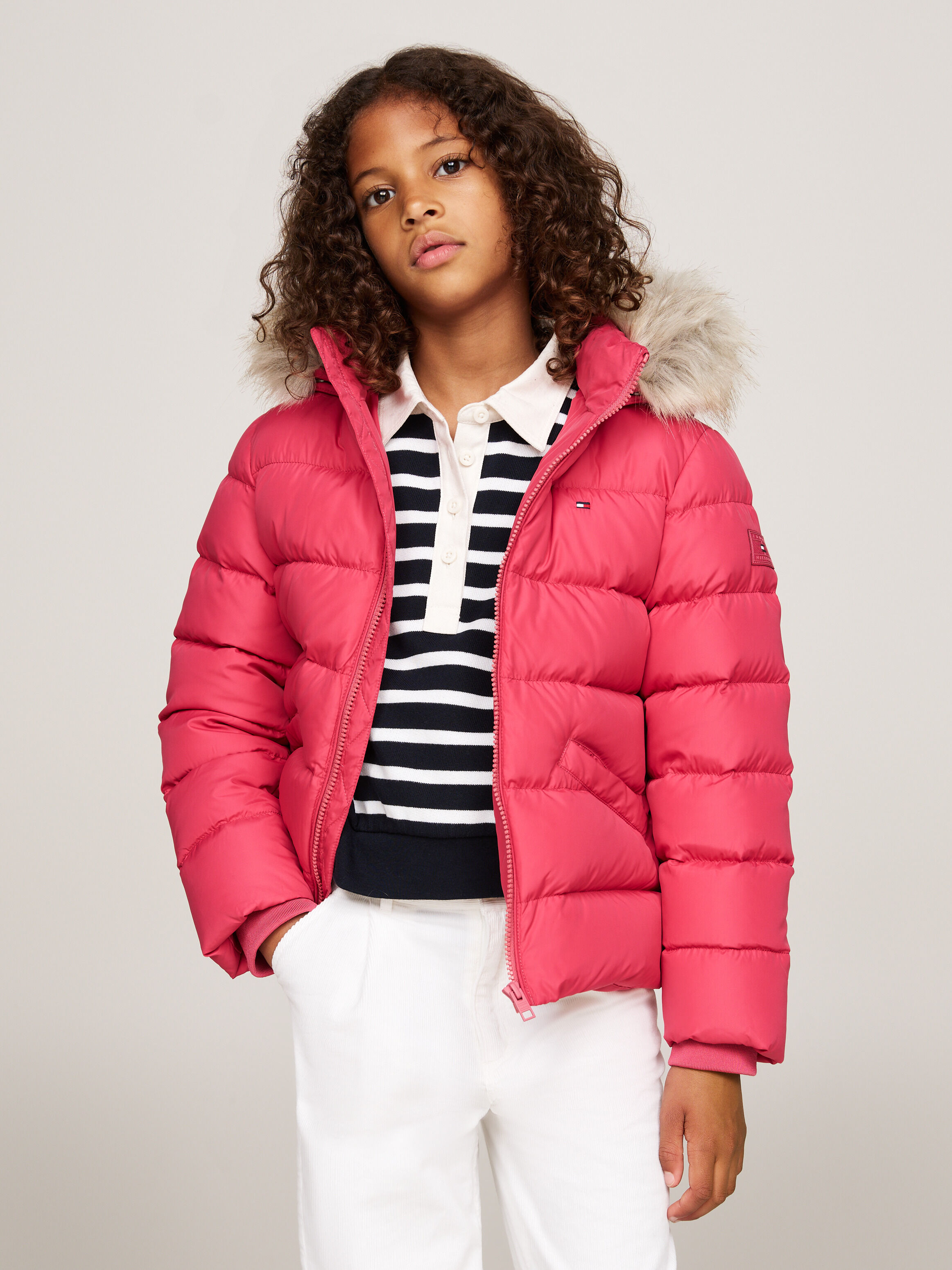 Tommy hilfiger faux fur jacket top