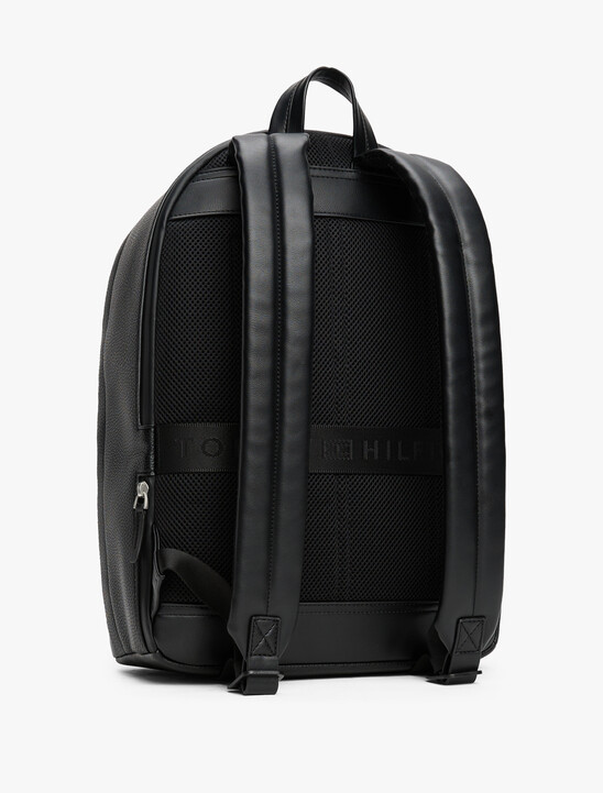 Pebble Grain Metal Logo Backpack