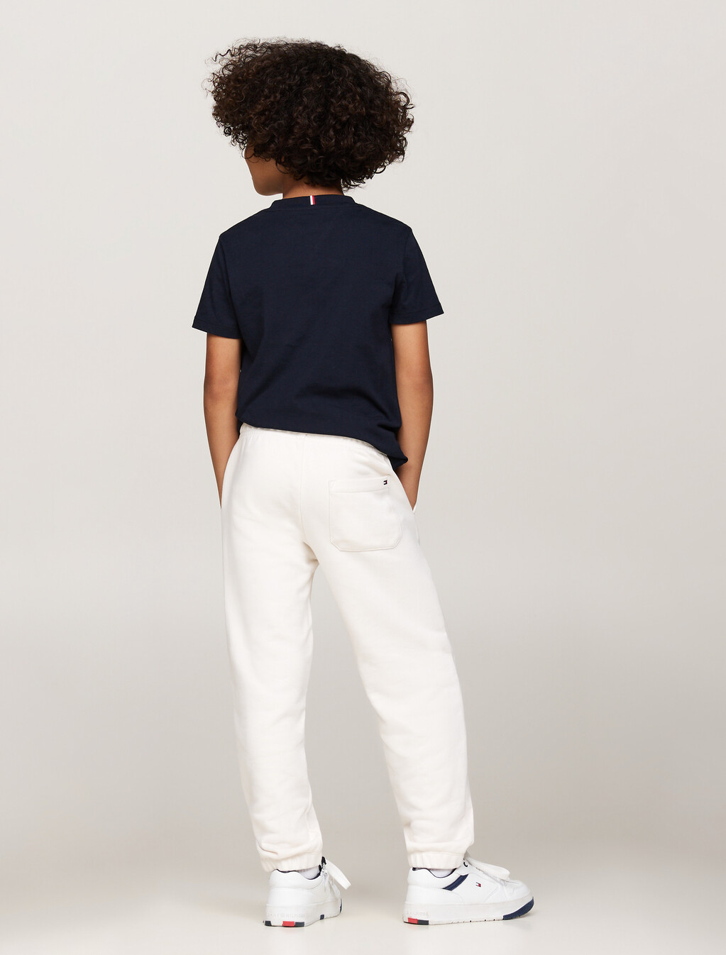 Hilfiger Logo Cuffed Joggers, Ancient White, hi-res