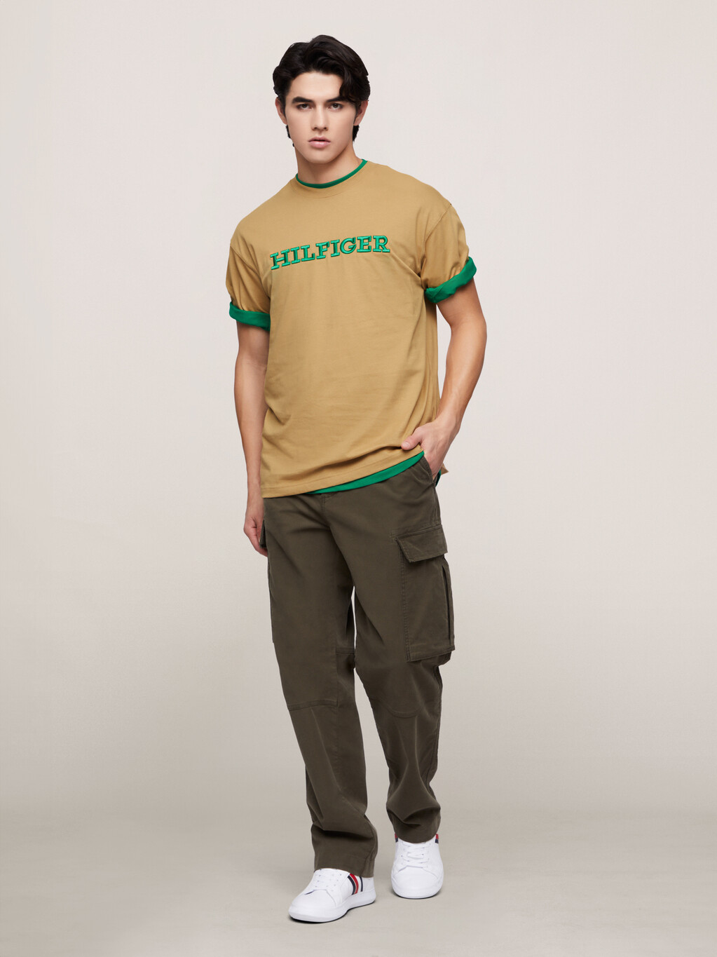 Monotype Embroidery T-Shirt, Classic Khaki, hi-res