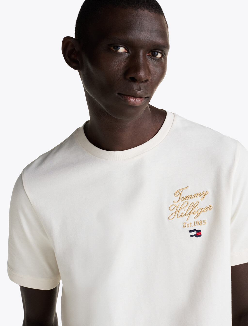 Script Logo Embroidery T-Shirt, Ivory Petal, hi-res