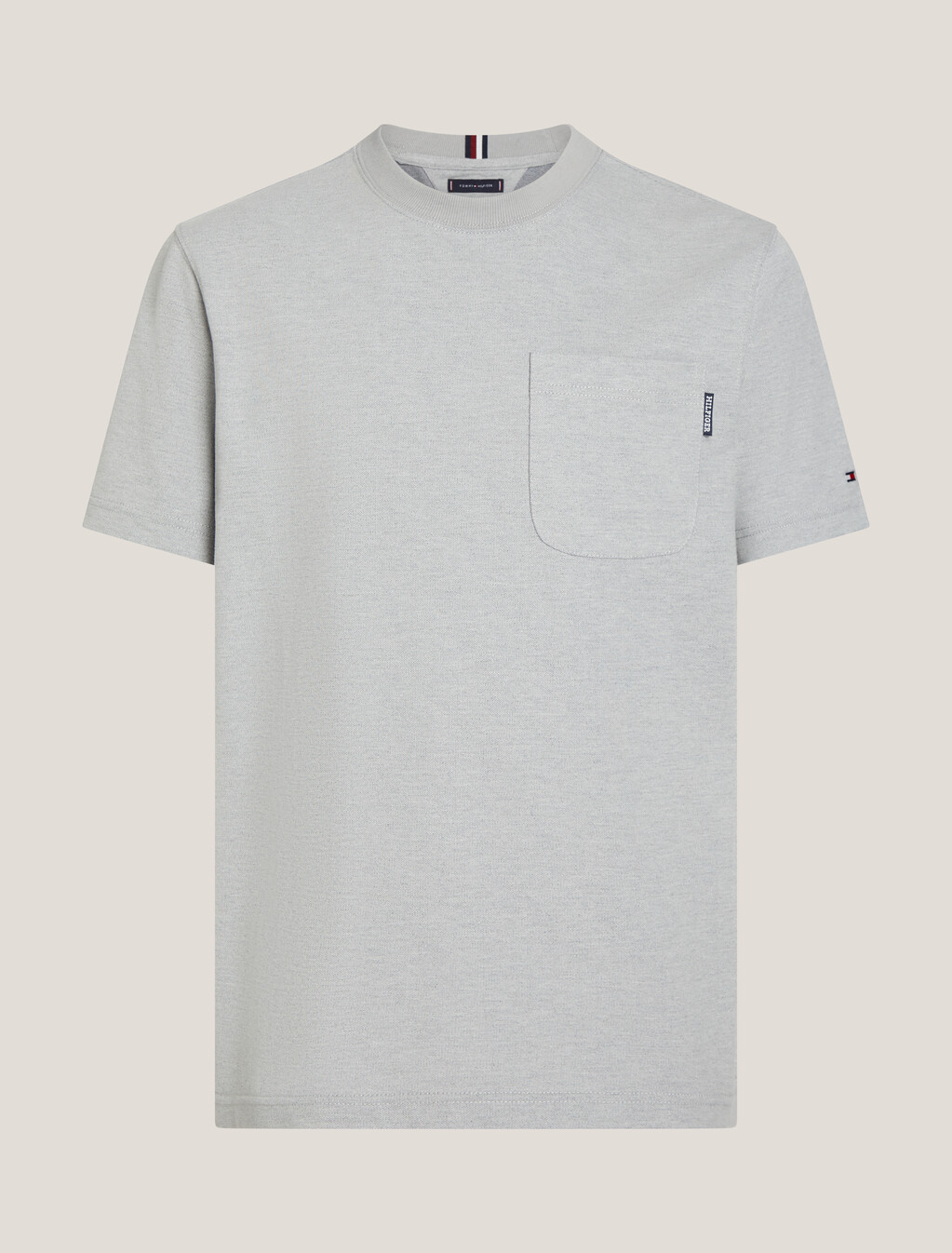 Stretch Cotton Pocket T-Shirt, Light Grey Heather, hi-res