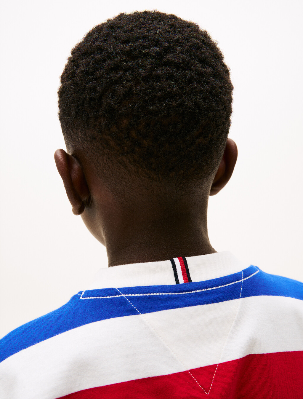 Flag Embroidery Crew Neck T-Shirt, Red Blue White Stripe, hi-res