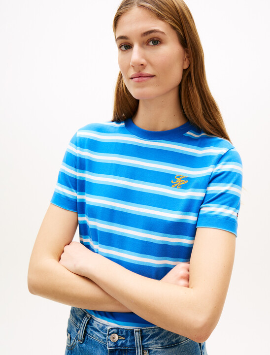 Logo Embroidery Jersey Crew Neck T-Shirt