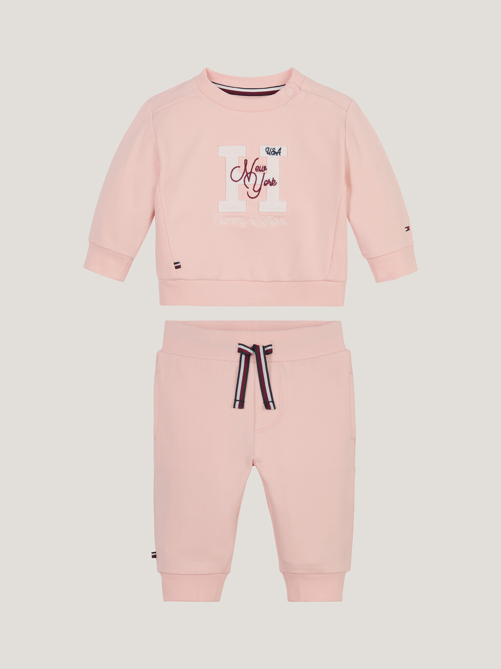 Babies Slogan Sweatshirt Set, Pink Crystal, hi-res