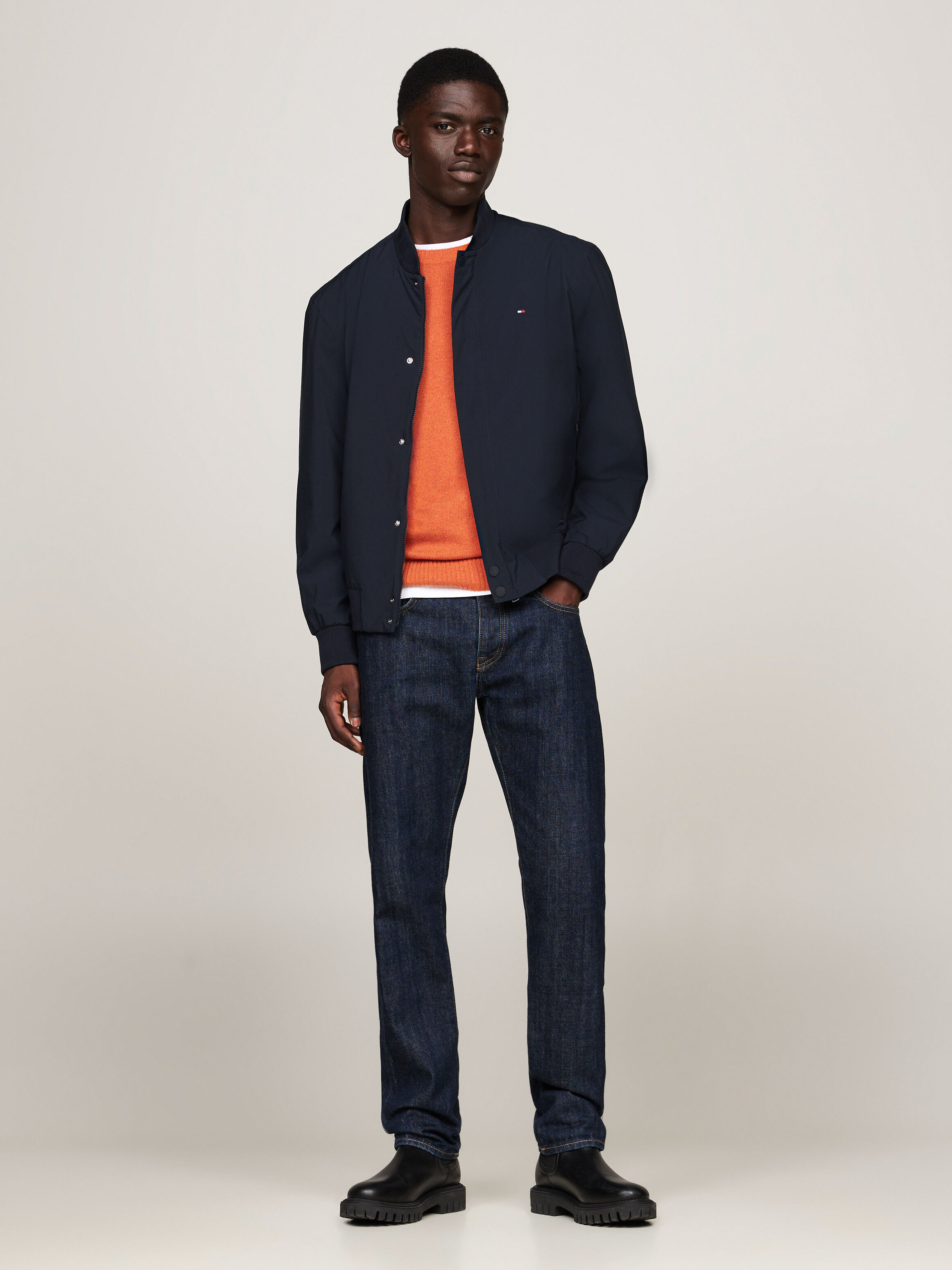 Tommy hilfiger blue bomber jacket discount