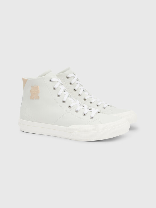 LEATHER MONOGRAM HIGH-TOP TRAINERS