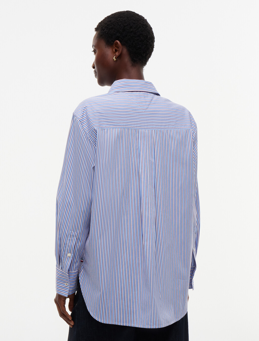 Regular Fit Poplin Shirt, Blue Burgundy Multi Stripe, hi-res