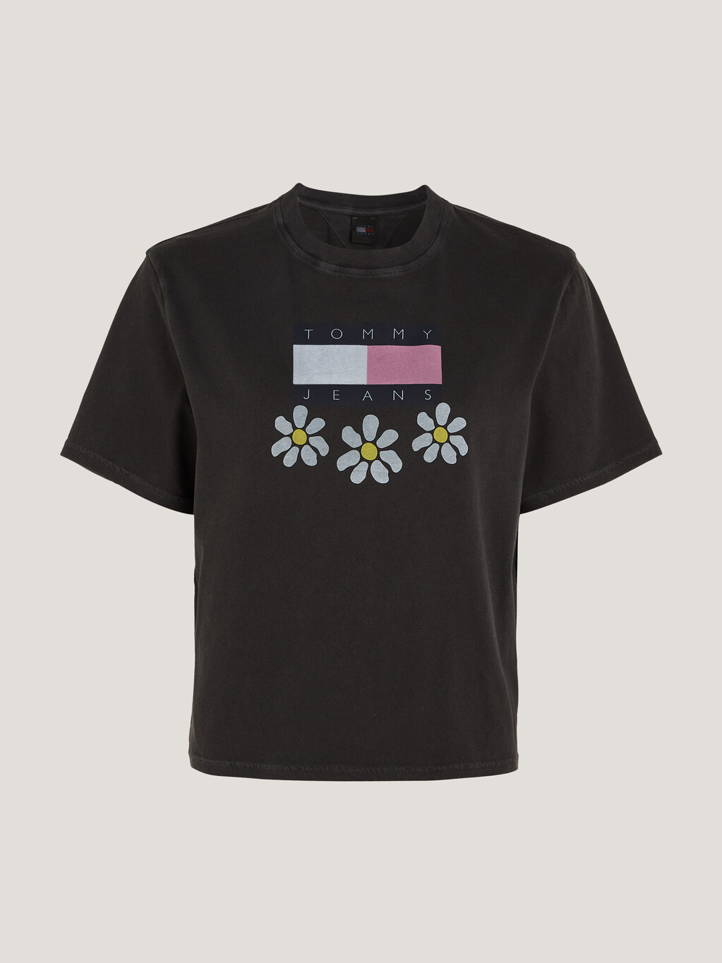 Daisy Graphic Boxy Fit T-Shirt, Black, hi-res