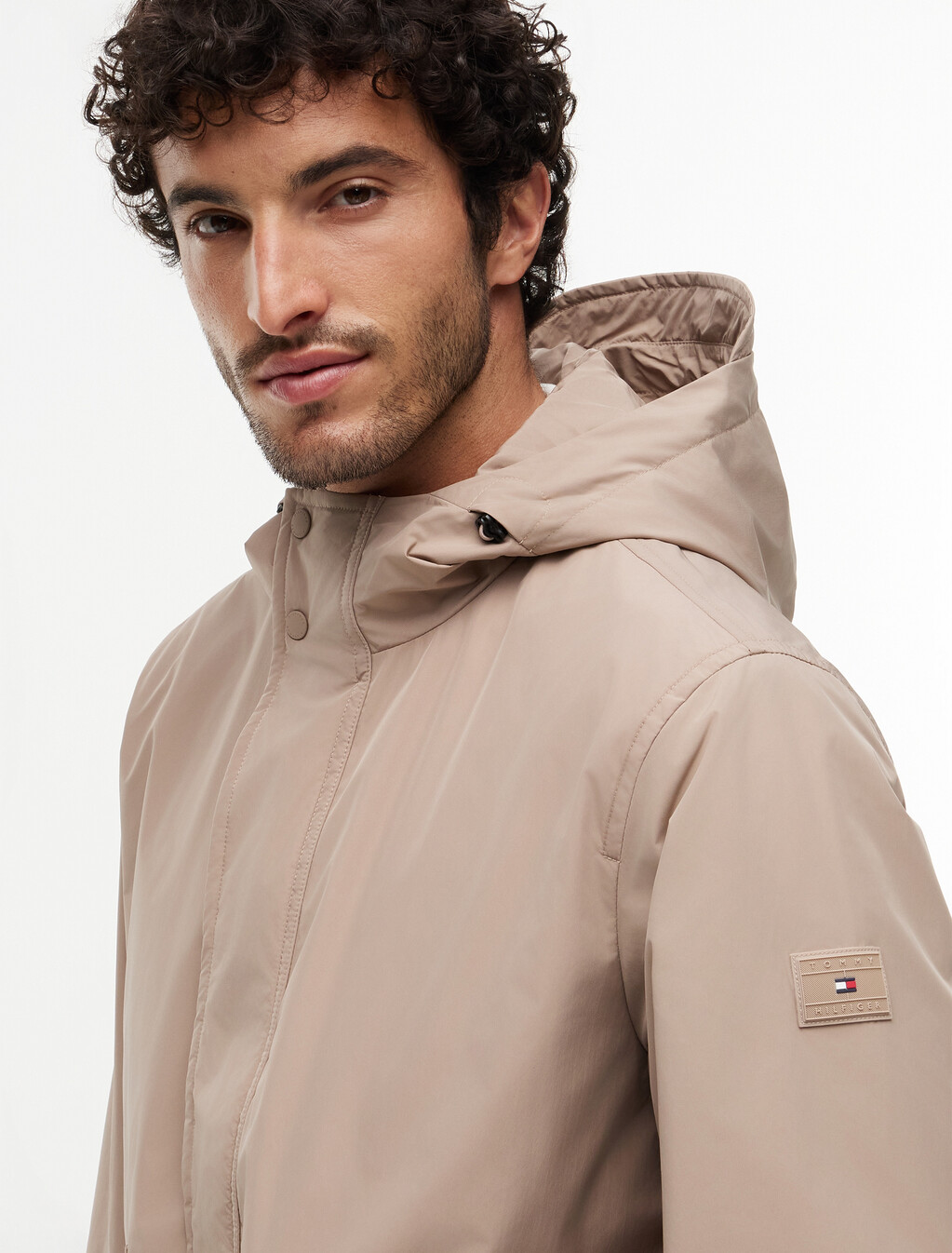 印花圖案平紋長袖 T 恤, Coastal Taupe, hi-res