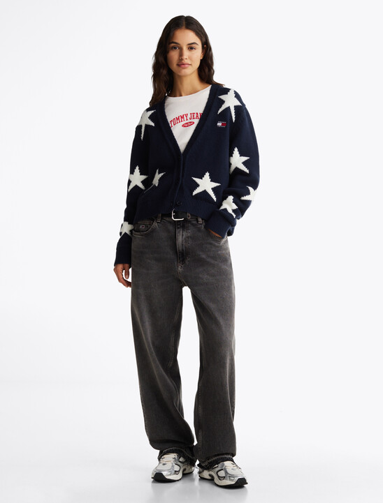 Star Knit Cardigan With Wool