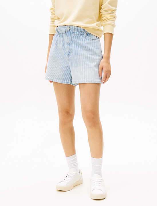 Loose Paperbag Denim Shorts