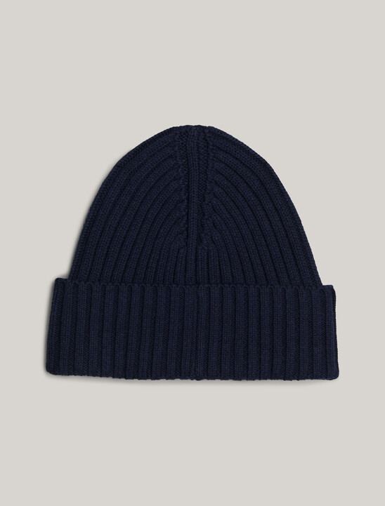 Hilfiger Monotype Rib-Knit Beanie with Wool