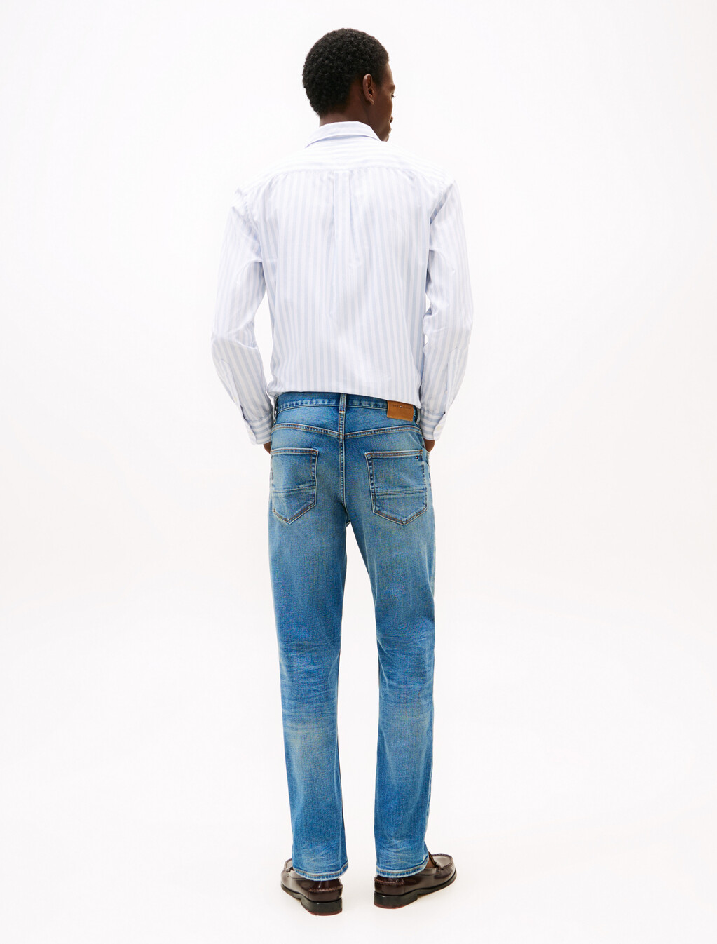 Whiskered Straight Leg Jeans, Isle Blue, hi-res