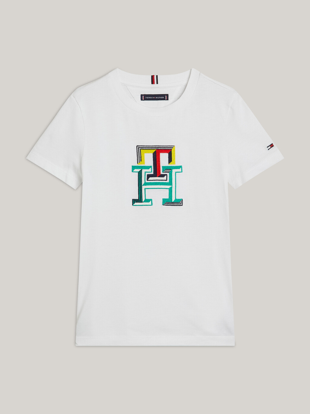 TH Monogram多色刺繡 T 恤, White, hi-res