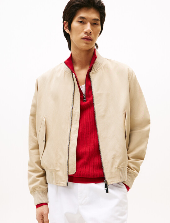 Smart Casual Linen Blend Bomber Jacket