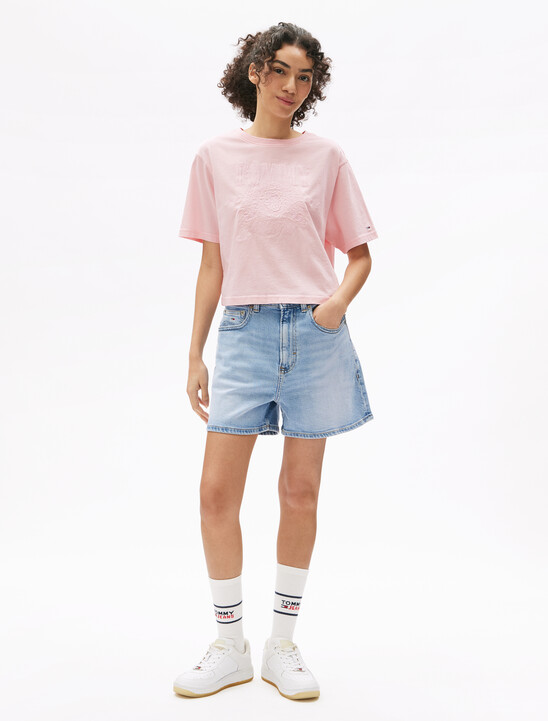 Tonal Crest Embroidery Relaxed T-Shirt