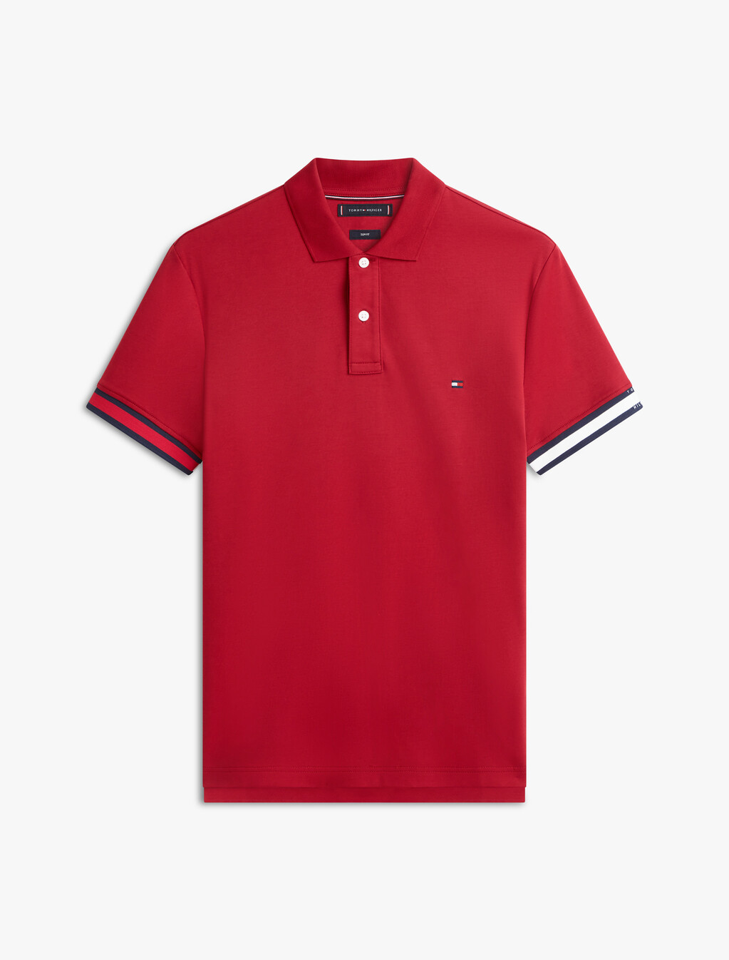 Slim Fit Interlock Knit Tipped Polo Shirt, Regatta Red, hi-res