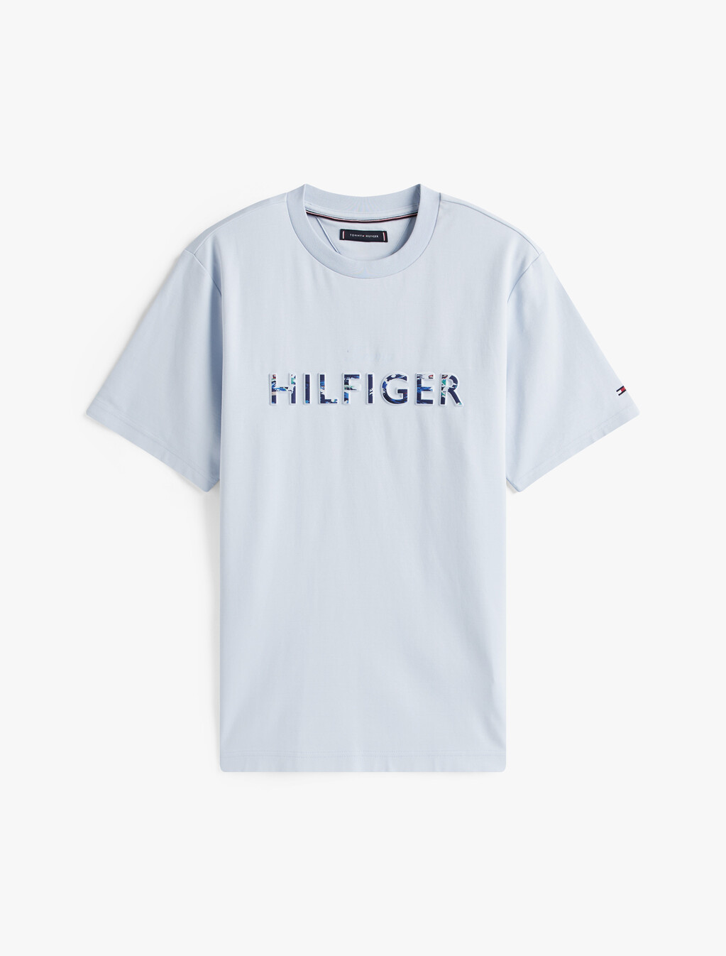 Hilfiger 浮雕標誌 T 恤, Breezy Blue, hi-res